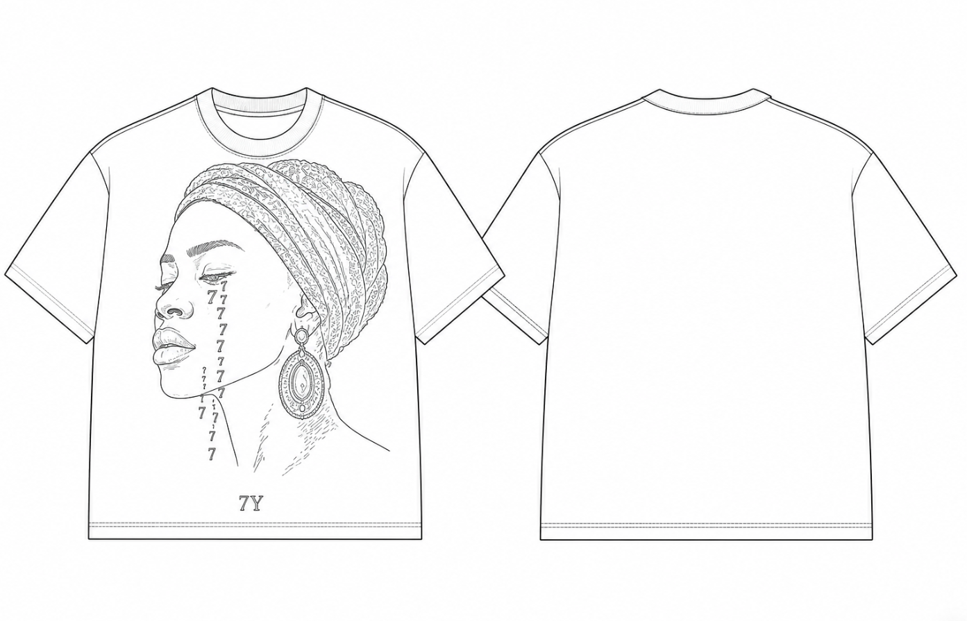 7Y tee — front and back